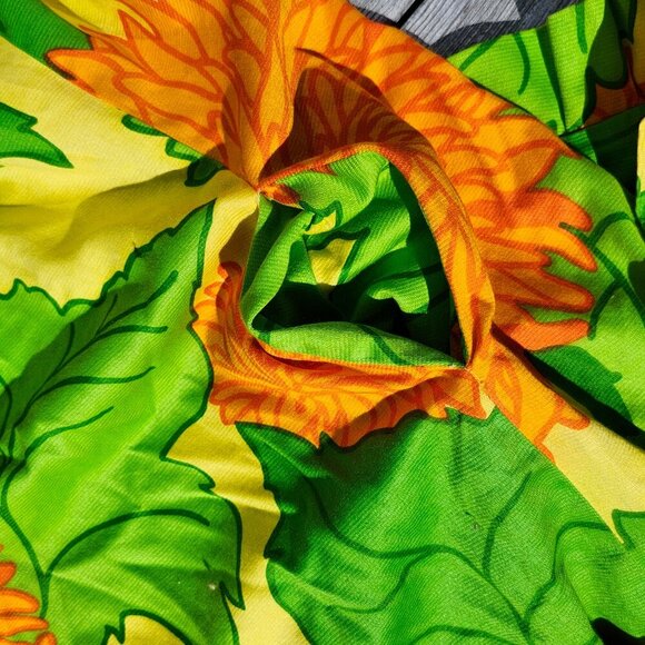 BEAUTIFUL Vintage Waltah Clarke Dress Psychedelic Kaftan Print 1960s MuMu TIKI - Picture 3 of 5